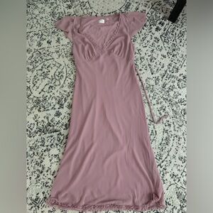 Aritzia Wilfred pink midi dress size M